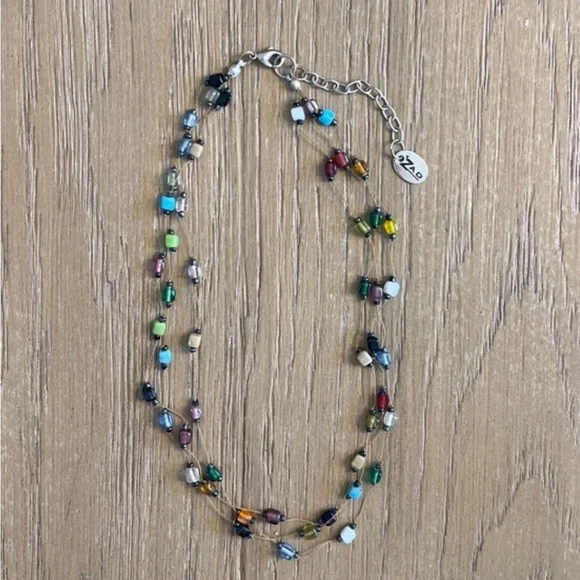 Glass bead bohemian choker necklace - Picture 3 of 5